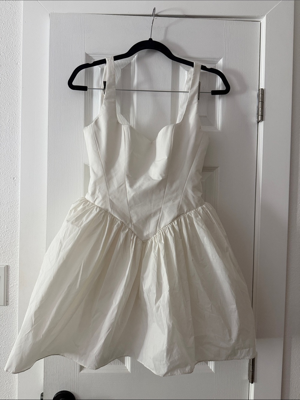 Girls White Party Dress with Sweetheart Bodice